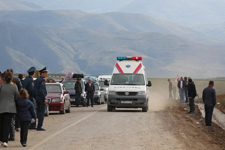 At least 20 killed in Nagorno-Karabakh fuel depot blast as thousands flee